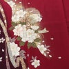 振袖 良品 縮緬 正絹 花柄 袷仕立て 身丈161cm 裄丈70cm リサイクル着物 着物 箔 金彩 成人式 二十歳 二十歳の集い パーティー フォーマル 桜 赤紫 紫・藤色_画像6