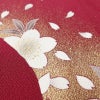振袖 良品 縮緬 正絹 花柄 袷仕立て 身丈161cm 裄丈70cm リサイクル着物 着物 箔 金彩 成人式 二十歳 二十歳の集い パーティー フォーマル 桜 赤紫 紫・藤色_画像8