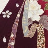 振袖 良品 縮緬 正絹 花柄 袷仕立て 身丈161cm 裄丈70cm リサイクル着物 着物 箔 金彩 成人式 二十歳 二十歳の集い パーティー フォーマル 桜 赤紫 紫・藤色_画像10