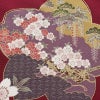 振袖 良品 縮緬 正絹 花柄 袷仕立て 身丈161cm 裄丈70cm リサイクル着物 着物 箔 金彩 成人式 二十歳 二十歳の集い パーティー フォーマル 桜 赤紫 紫・藤色_画像12