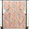 小紋 美品 しつけ糸付き 縮緬 総柄 正絹 古典柄 袷仕立て 身丈161.5cm 裄丈65cm リサイクル着物 着物 菊 亀甲 流水 露芝 多色使い_画像1