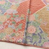 小紋 美品 しつけ糸付き 縮緬 総柄 正絹 古典柄 袷仕立て 身丈161.5cm 裄丈65cm リサイクル着物 着物 菊 亀甲 流水 露芝 多色使い_画像12