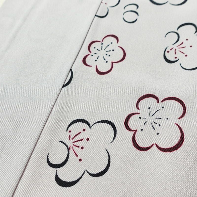 長襦袢 良品 しつけ糸付き 正絹 花柄 袷仕立て 身丈128cm 裄丈66cm リサイクル着物 着物 紫・藤色_画像7