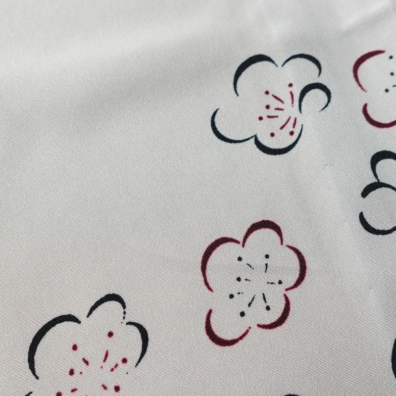 長襦袢 良品 しつけ糸付き 正絹 花柄 袷仕立て 身丈128cm 裄丈66cm リサイクル着物 着物 紫・藤色_画像9