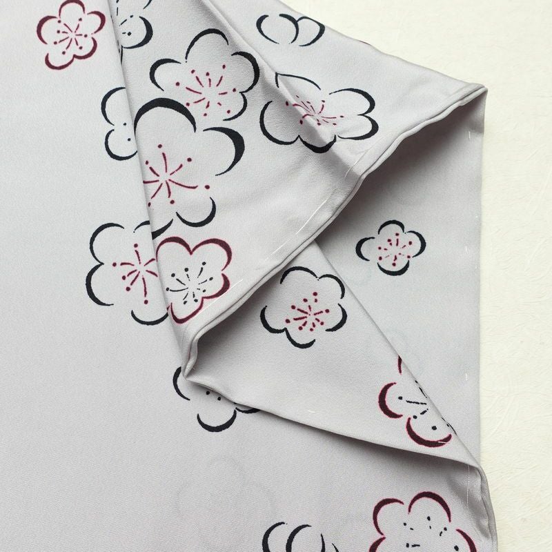 長襦袢 良品 しつけ糸付き 正絹 花柄 袷仕立て 身丈128cm 裄丈66cm リサイクル着物 着物 紫・藤色_画像13