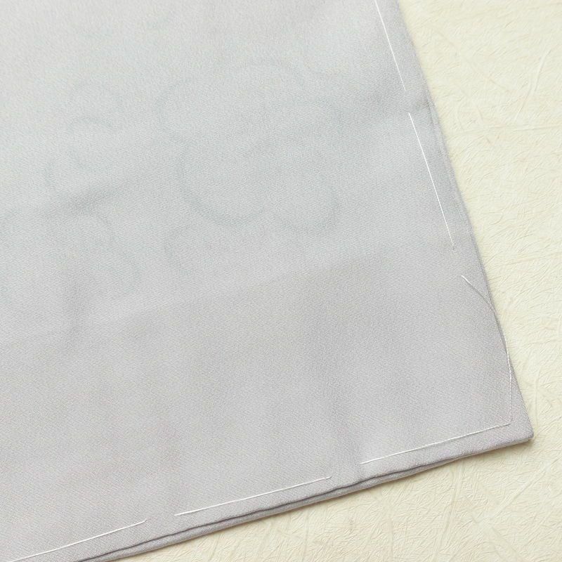 長襦袢 良品 しつけ糸付き 正絹 花柄 袷仕立て 身丈128cm 裄丈66cm リサイクル着物 着物 紫・藤色_画像14