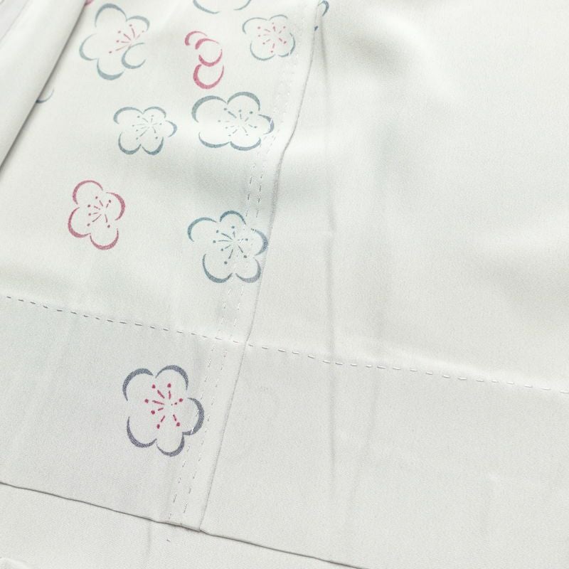 長襦袢 良品 しつけ糸付き 正絹 花柄 袷仕立て 身丈128cm 裄丈66cm リサイクル着物 着物 紫・藤色_画像18