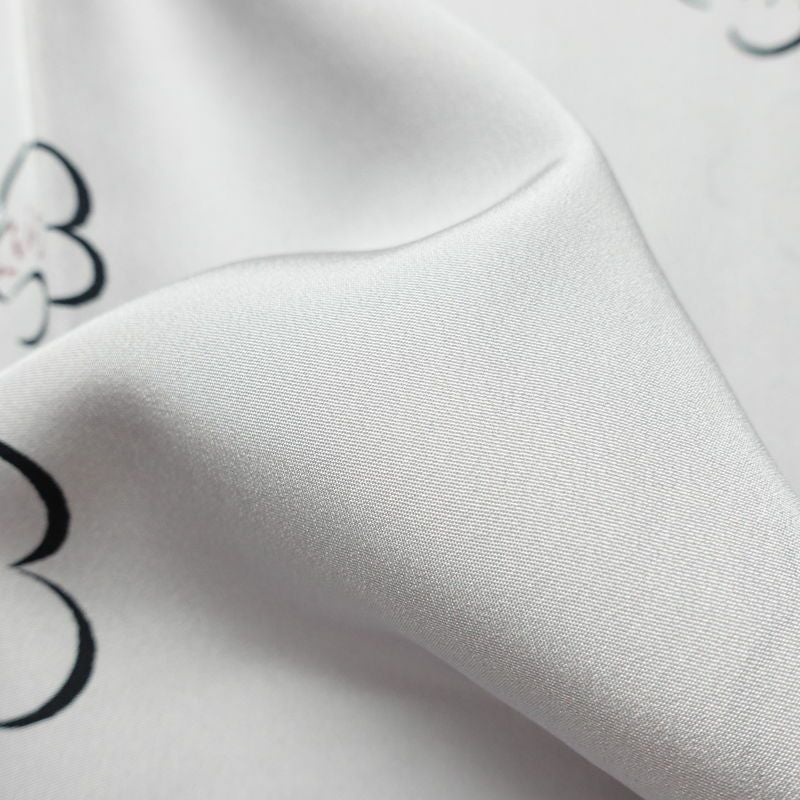 長襦袢 良品 しつけ糸付き 正絹 花柄 袷仕立て 身丈128cm 裄丈66cm リサイクル着物 着物 紫・藤色_画像20