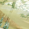 付け下げ 美品 しつけ糸付き 縮緬 トールサイズ 正絹 風景柄 袷仕立て 身丈173cm 裄丈68.5cm リサイクル着物 着物 箔 共八掛 金彩 入学式 卒業式 七五三 お宮参り フォーマル 緑・うぐいす色_画像13