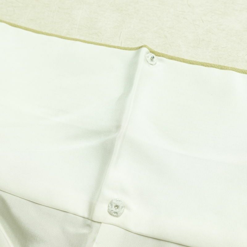 付け下げ 美品 しつけ糸付き 縮緬 トールサイズ 正絹 風景柄 袷仕立て 身丈173cm 裄丈68.5cm リサイクル着物 着物 箔 共八掛 金彩 入学式 卒業式 七五三 お宮参り フォーマル 緑・うぐいす色_画像20