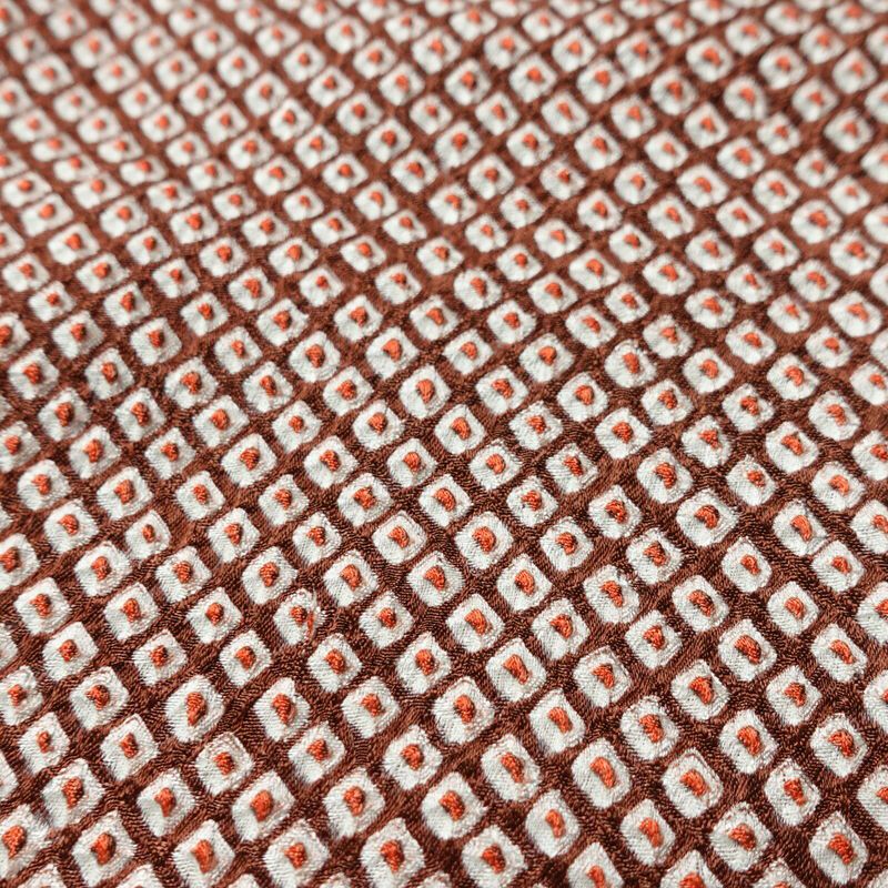 小紋 良品 絞り 総絞り 正絹 古典柄 袷仕立て 身丈164cm 裄丈65cm リサイクル着物 一部しつけ糸付き 着物 茶_画像9