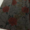 大島紬 証紙なし 正絹 花柄 袷仕立て 身丈160cm 裄丈63cm リサイクル着物 着物 茶_画像4