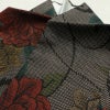 大島紬 証紙なし 正絹 花柄 袷仕立て 身丈160cm 裄丈63cm リサイクル着物 着物 茶_画像17