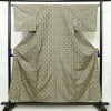 紬 正絹 幾何学柄・抽象柄 袷仕立て 身丈157cm 裄丈64.5cm リサイクル着物 着物 モダン 多色使い_画像1