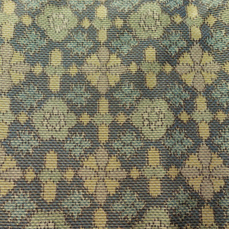 紬 正絹 幾何学柄・抽象柄 袷仕立て 身丈157cm 裄丈64.5cm リサイクル着物 着物 モダン 多色使い_画像7