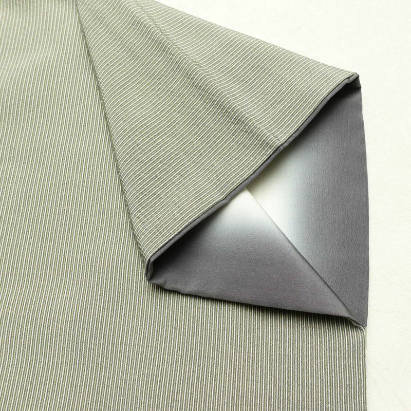 小紋 良品 落款入り 小紋師 良和 江戸小紋 万筋 縮緬 正絹 縞柄・線柄 袷仕立て 身丈149cm 裄丈64.5cm リサイクル着物 着物 シンプル 緑・うぐいす色_画像14