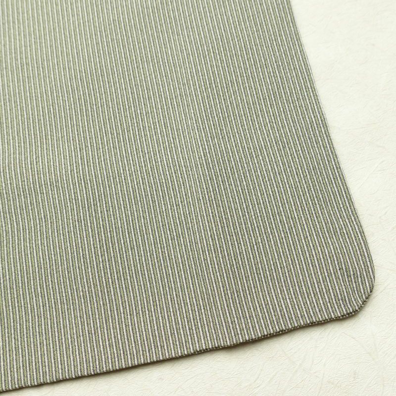 小紋 良品 落款入り 小紋師 良和 江戸小紋 万筋 縮緬 正絹 縞柄・線柄 袷仕立て 身丈149cm 裄丈64.5cm リサイクル着物 着物 シンプル 緑・うぐいす色_画像15