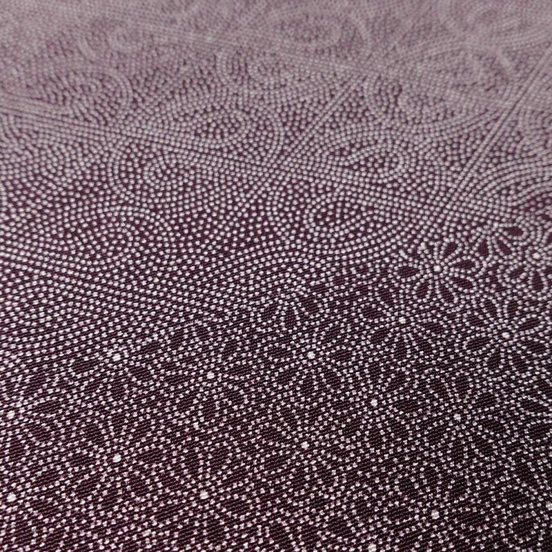 小紋 良品 伝統工芸士 廣瀬雄望 正絹 古典柄 袷仕立て 身丈158.5cm 裄丈64cm リサイクル着物 着物 紫・藤色_画像8