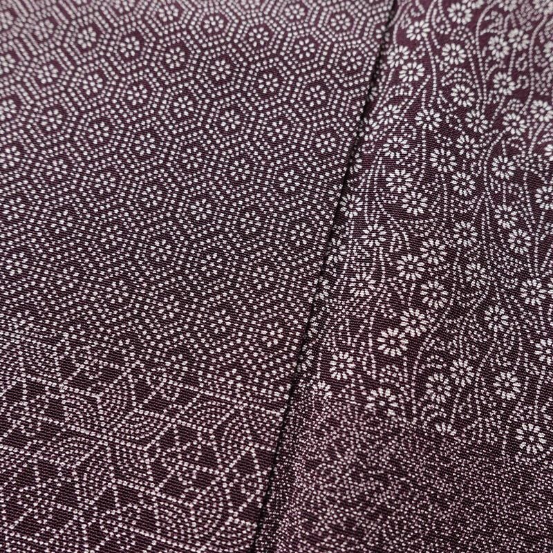 小紋 良品 伝統工芸士 廣瀬雄望 正絹 古典柄 袷仕立て 身丈158.5cm 裄丈64cm リサイクル着物 着物 紫・藤色_画像9