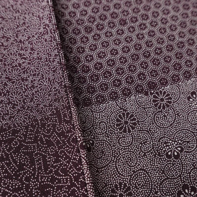 小紋 良品 伝統工芸士 廣瀬雄望 正絹 古典柄 袷仕立て 身丈158.5cm 裄丈64cm リサイクル着物 着物 紫・藤色_画像11