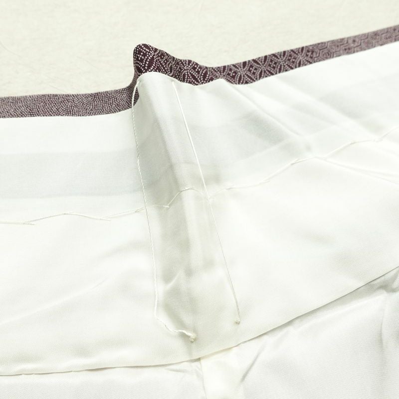 小紋 良品 伝統工芸士 廣瀬雄望 正絹 古典柄 袷仕立て 身丈158.5cm 裄丈64cm リサイクル着物 着物 紫・藤色_画像20