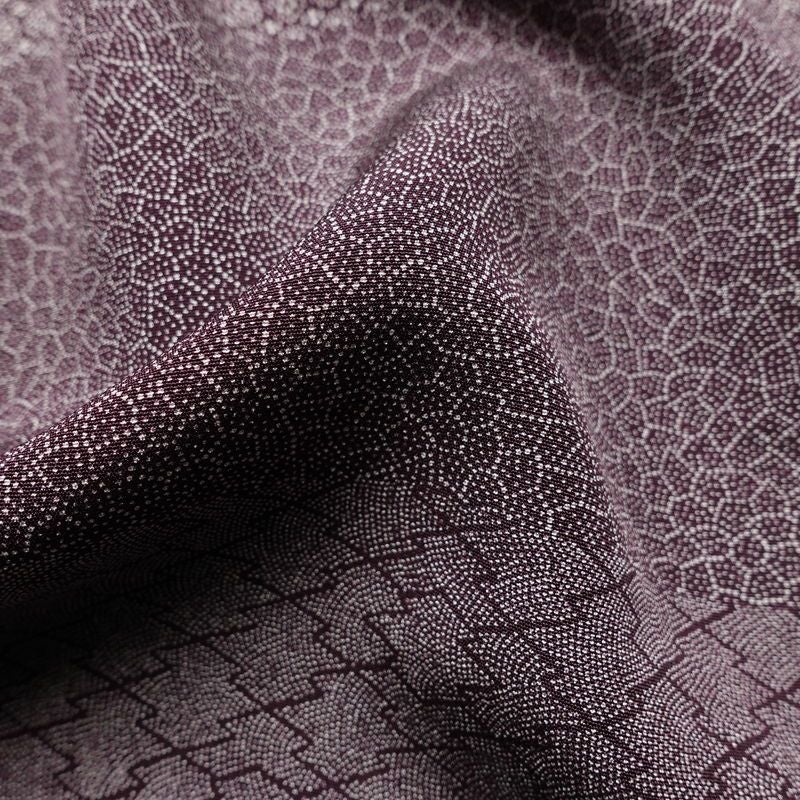 小紋 良品 伝統工芸士 廣瀬雄望 正絹 古典柄 袷仕立て 身丈158.5cm 裄丈64cm リサイクル着物 着物 紫・藤色_画像21