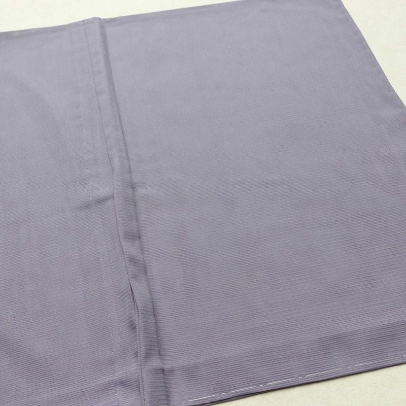 盛夏 色無地 美品 しつけ糸付き 夏用 一つ紋付き バチ衿仕立て ポリエステル 単衣仕立て 身丈157cm 裄丈65cm リサイクル着物 着物 お茶会 フォーマル 紫・藤色_画像13