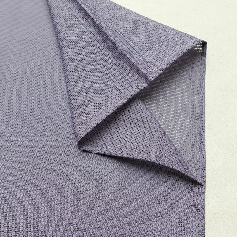 盛夏 色無地 美品 しつけ糸付き 夏用 一つ紋付き バチ衿仕立て ポリエステル 単衣仕立て 身丈157cm 裄丈65cm リサイクル着物 着物 お茶会 フォーマル 紫・藤色_画像14