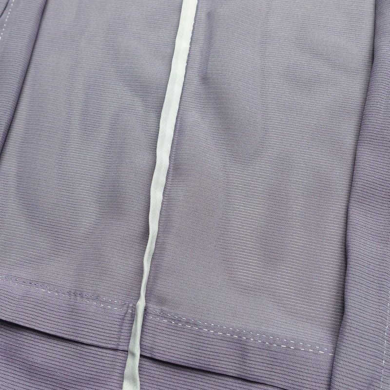 盛夏 色無地 美品 しつけ糸付き 夏用 一つ紋付き バチ衿仕立て ポリエステル 単衣仕立て 身丈157cm 裄丈65cm リサイクル着物 着物 お茶会 フォーマル 紫・藤色_画像17