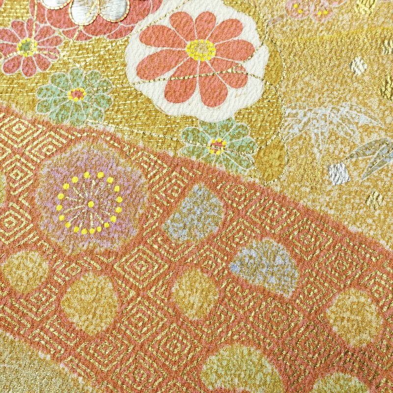 訪問着 良品 松井青々 落款入り 伊達衿付き 金駒刺繍 一つ紋付き 正絹 古典柄 袷仕立て 身丈165cm 裄丈67.5cm リサイクル着物 着物 刺繍 箔 共八掛 金彩 パーティー フォーマル 華やか 多色使い_画像10