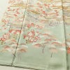 訪問着 良品 金駒刺繍 一つ紋付き 正絹 風景柄 袷仕立て 身丈165.5cm 裄丈68cm リサイクル着物 着物 箔 入学式 卒業式 七五三 お宮参り フォーマル 緑・うぐいす色_画像4