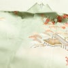 訪問着 良品 金駒刺繍 一つ紋付き 正絹 風景柄 袷仕立て 身丈165.5cm 裄丈68cm リサイクル着物 着物 箔 入学式 卒業式 七五三 お宮参り フォーマル 緑・うぐいす色_画像16