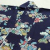 小紋 縮緬 正絹 花柄 袷仕立て 身丈161.5cm 裄丈67.5cm リサイクル着物 着物 青・紺_画像15