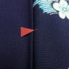 小紋 縮緬 正絹 花柄 袷仕立て 身丈161.5cm 裄丈67.5cm リサイクル着物 着物 青・紺_画像17