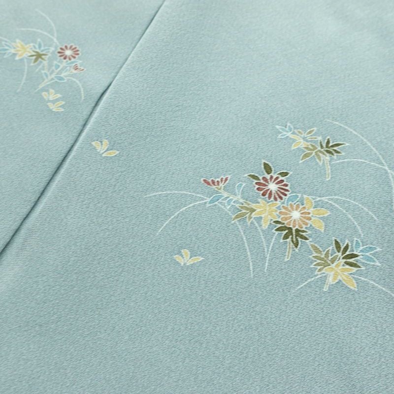 訪問着 良品 落款入り 縮緬 正絹 人物・動物柄 袷仕立て 身丈167.5cm 裄丈67cm リサイクル着物 着物 入学式 卒業式 七五三 お宮参り フォーマル 青・紺_画像18