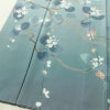 訪問着 落款入り 縮緬 一つ紋付き 正絹 花柄 袷仕立て 身丈150cm 裄丈63cm リサイクル着物 着物 共八掛 入学式 卒業式 七五三 お宮参り フォーマル 青・紺_画像4