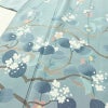 訪問着 落款入り 縮緬 一つ紋付き 正絹 花柄 袷仕立て 身丈150cm 裄丈63cm リサイクル着物 着物 共八掛 入学式 卒業式 七五三 お宮参り フォーマル 青・紺_画像5