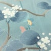 訪問着 落款入り 縮緬 一つ紋付き 正絹 花柄 袷仕立て 身丈150cm 裄丈63cm リサイクル着物 着物 共八掛 入学式 卒業式 七五三 お宮参り フォーマル 青・紺_画像8