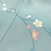 訪問着 落款入り 縮緬 一つ紋付き 正絹 花柄 袷仕立て 身丈150cm 裄丈63cm リサイクル着物 着物 共八掛 入学式 卒業式 七五三 お宮参り フォーマル 青・紺_画像19