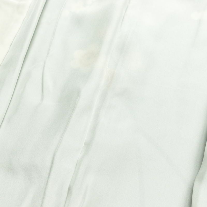 訪問着 落款入り 縮緬 一つ紋付き 正絹 花柄 袷仕立て 身丈150cm 裄丈63cm リサイクル着物 着物 共八掛 入学式 卒業式 七五三 お宮参り フォーマル 青・紺_画像20