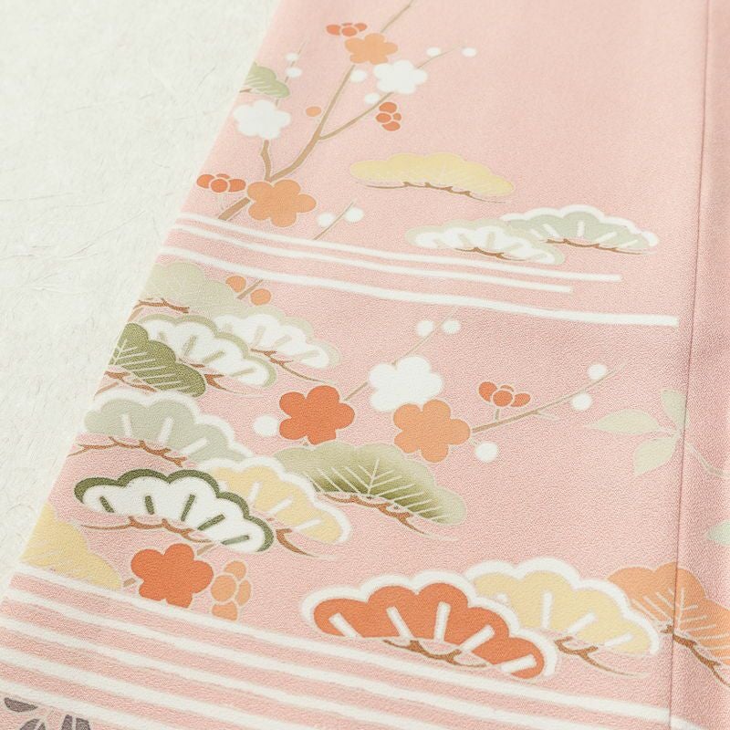 訪問着 美品 落款入り 正絹 花柄 袷仕立て 身丈170.5cm 裄丈68cm リサイクル着物 着物 箔 入学式 卒業式 七五三 お宮参り フォーマル ピンク_画像7