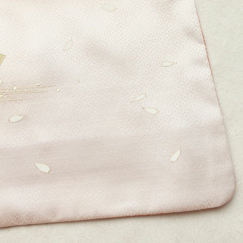 付け下げ 良品 金駒刺繍 正絹 古典柄 袷仕立て 身丈159cm 裄丈65cm リサイクル着物 着物 箔 共八掛 金彩 入学式 卒業式 七五三 お宮参り フォーマル ピンク_画像16