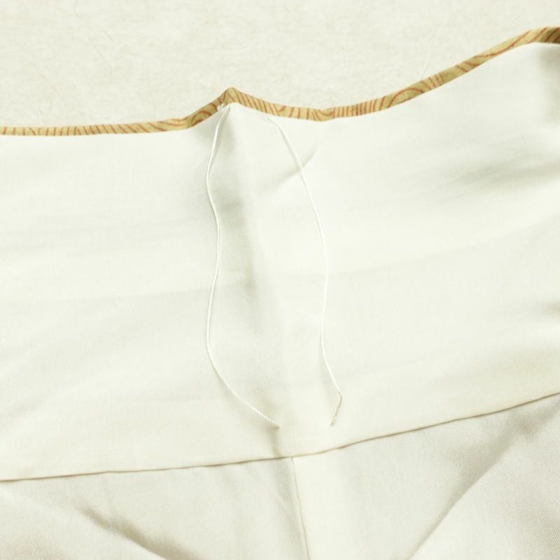 小紋 付下小紋 正絹 流水・波柄 袷仕立て 身丈155.5cm 裄丈64.5cm リサイクル着物 着物 黄・黄土色_画像19