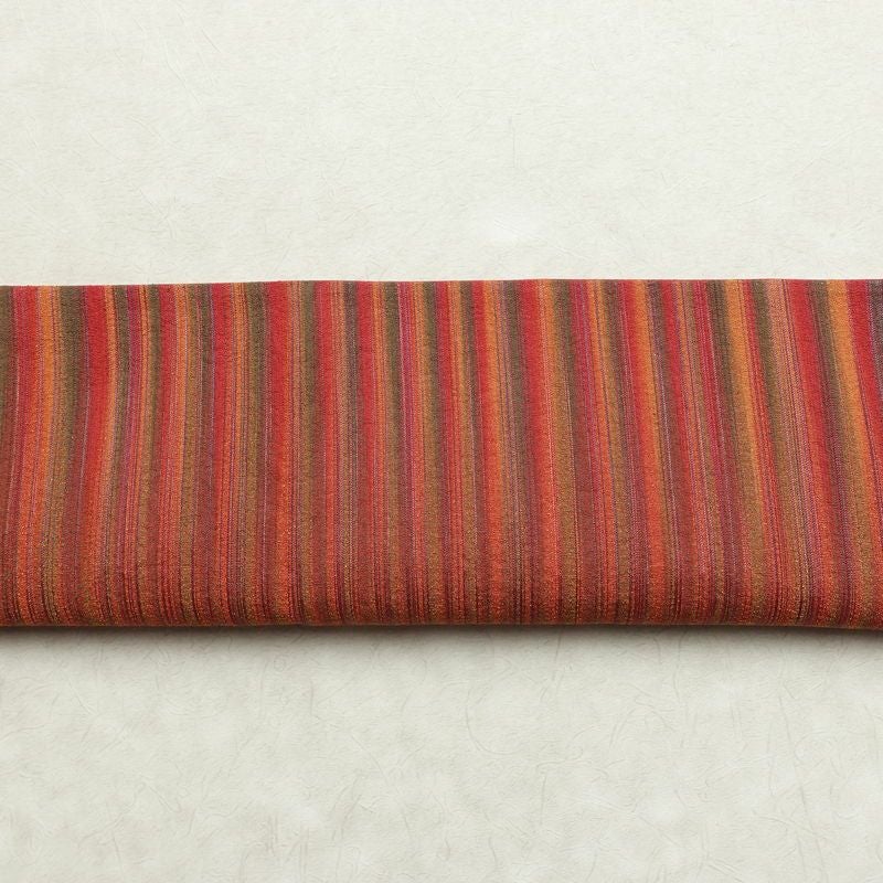 名古屋帯 六通柄 良品 正絹 縞柄・線柄 通し仕立て なごや帯 リサイクル帯 帯 カジュアル 多色使い_画像14