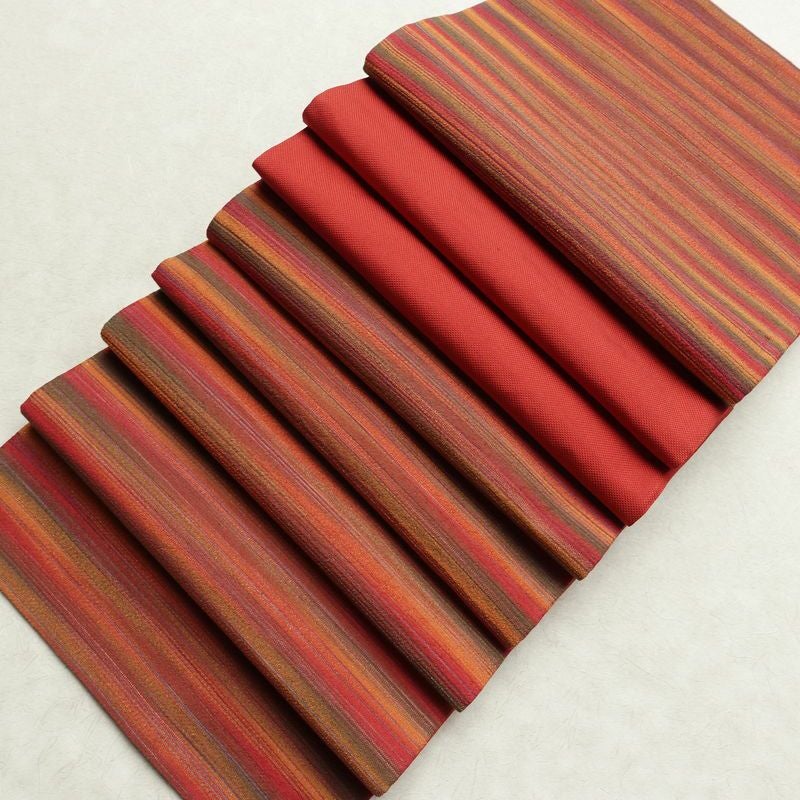 名古屋帯 六通柄 良品 正絹 縞柄・線柄 通し仕立て なごや帯 リサイクル帯 帯 カジュアル 多色使い_画像18