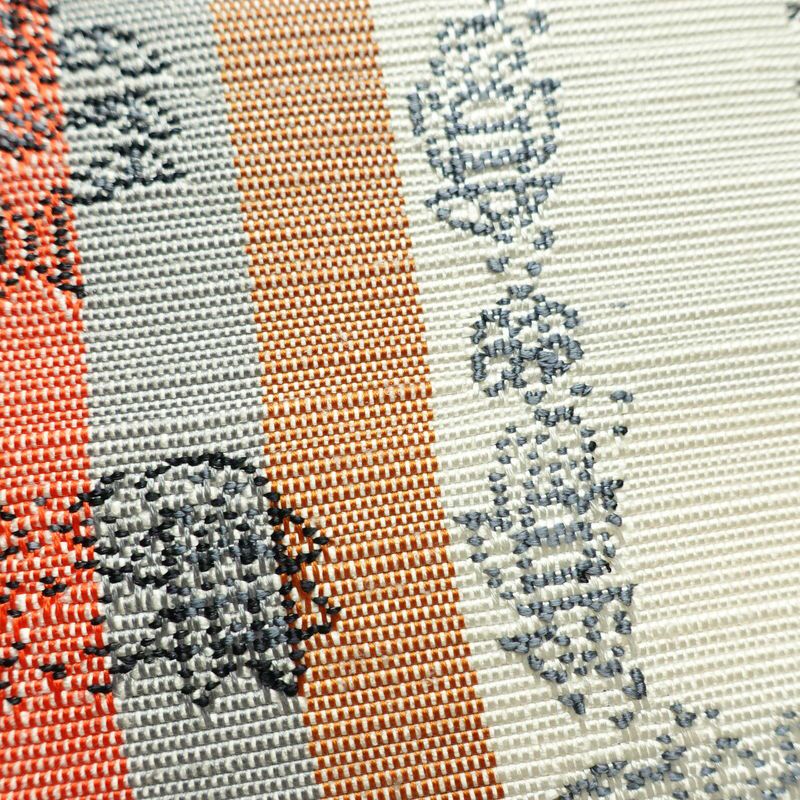 名古屋帯 太鼓柄 正絹 幾何学柄・抽象柄 松葉仕立て なごや帯 リサイクル帯 帯 モダン 紬地 白_画像7