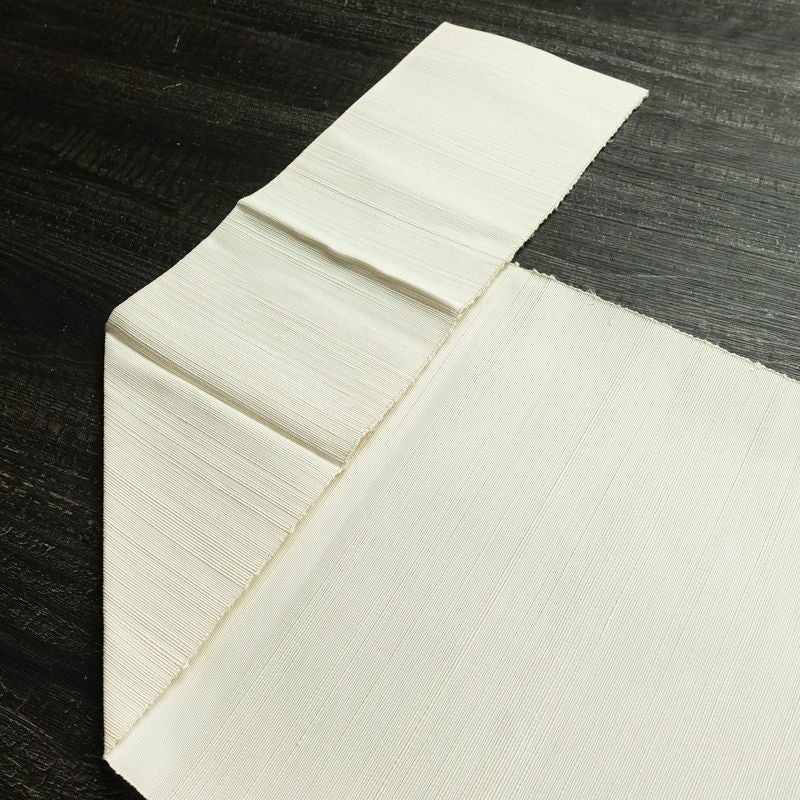 名古屋帯 太鼓柄 正絹 幾何学柄・抽象柄 松葉仕立て なごや帯 リサイクル帯 帯 モダン 紬地 白_画像18