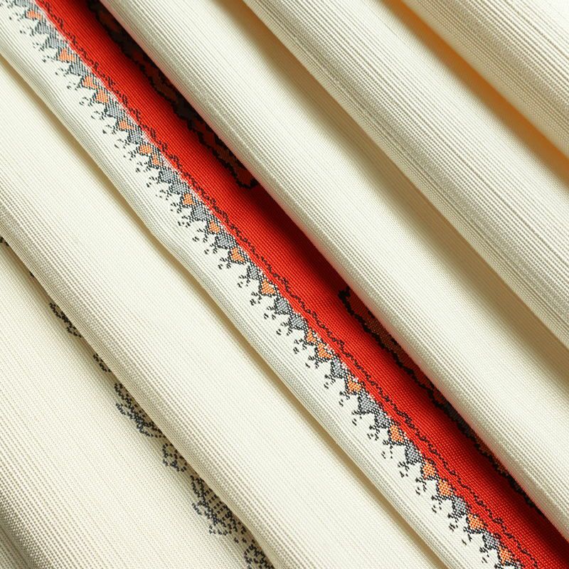 名古屋帯 太鼓柄 正絹 幾何学柄・抽象柄 松葉仕立て なごや帯 リサイクル帯 帯 モダン 紬地 白_画像21