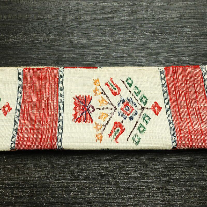 名古屋帯 六通柄 良品 正絹 花柄 松葉仕立て なごや帯 リサイクル帯 帯 紬地 白_画像15