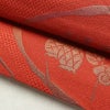 名古屋帯 六通柄 正絹 幾何学柄・抽象柄 通し仕立て なごや帯 リサイクル帯 帯 赤・朱_画像8